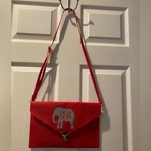 Red Monogram Purse With Elephant